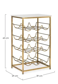 TAVOLINO CON PORTABOTTIGLIE IN METALLO - MARMOL
