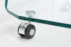 TAVOLINO CON RUOTE QUADRATO IN VETRO - IRIDE