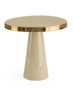 TAVOLINO IN ACCIAIO AVORIO D45.5 - NANDIKA