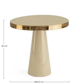 TAVOLINO IN ACCIAIO AVORIO D45.5 - NANDIKA