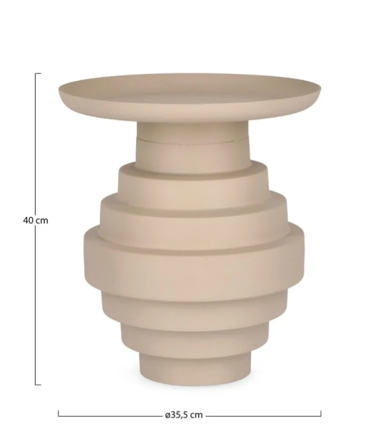 TAVOLINO IN ACCIAIO BEIGE - AMBA