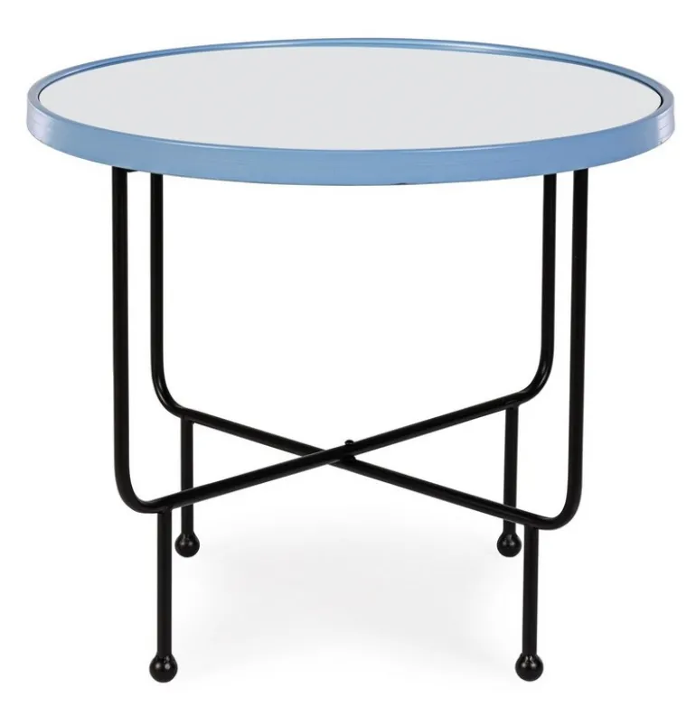 TAVOLINO IN ACCIAIO CON SPECCHIO AZZURRO - PAINTER