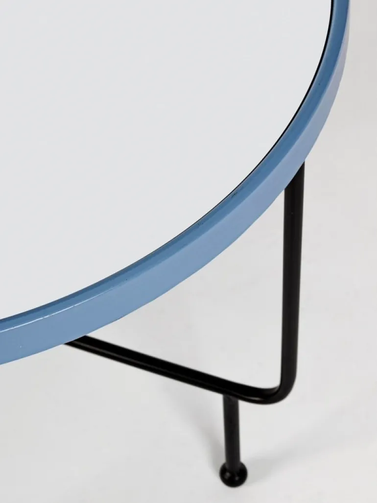 TAVOLINO IN ACCIAIO CON SPECCHIO AZZURRO - PAINTER