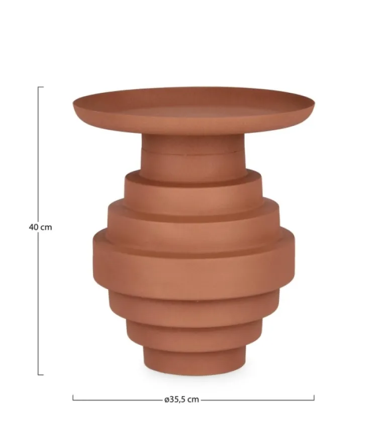TAVOLINO IN ACCIAIO TERARCOTTA - AMBA