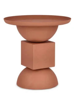 TAVOLINO IN ACCIAIO TERRACOTTA - ALKA