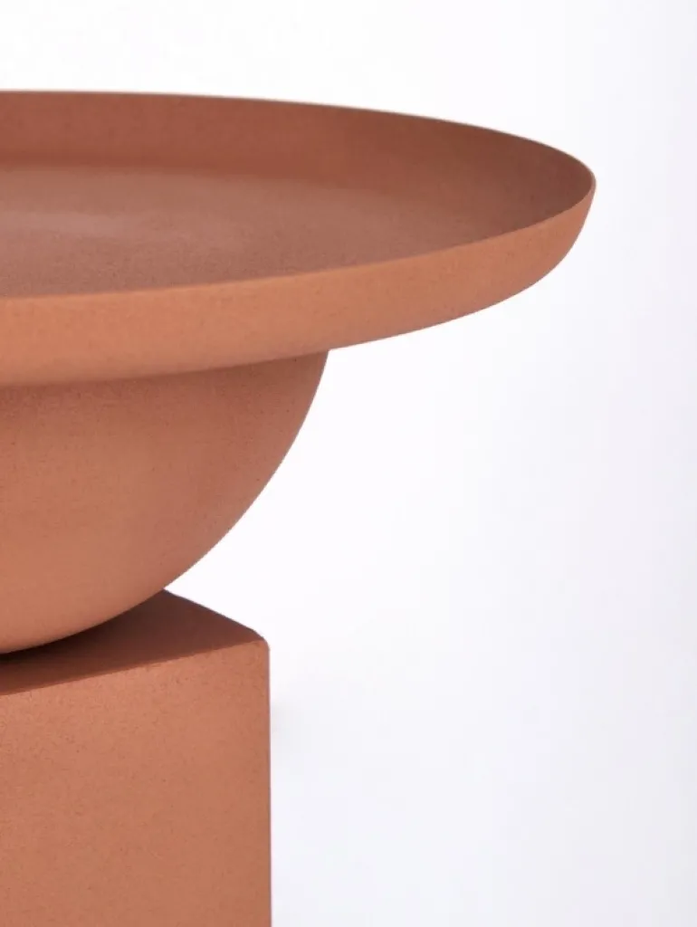 TAVOLINO IN ACCIAIO TERRACOTTA - ALKA