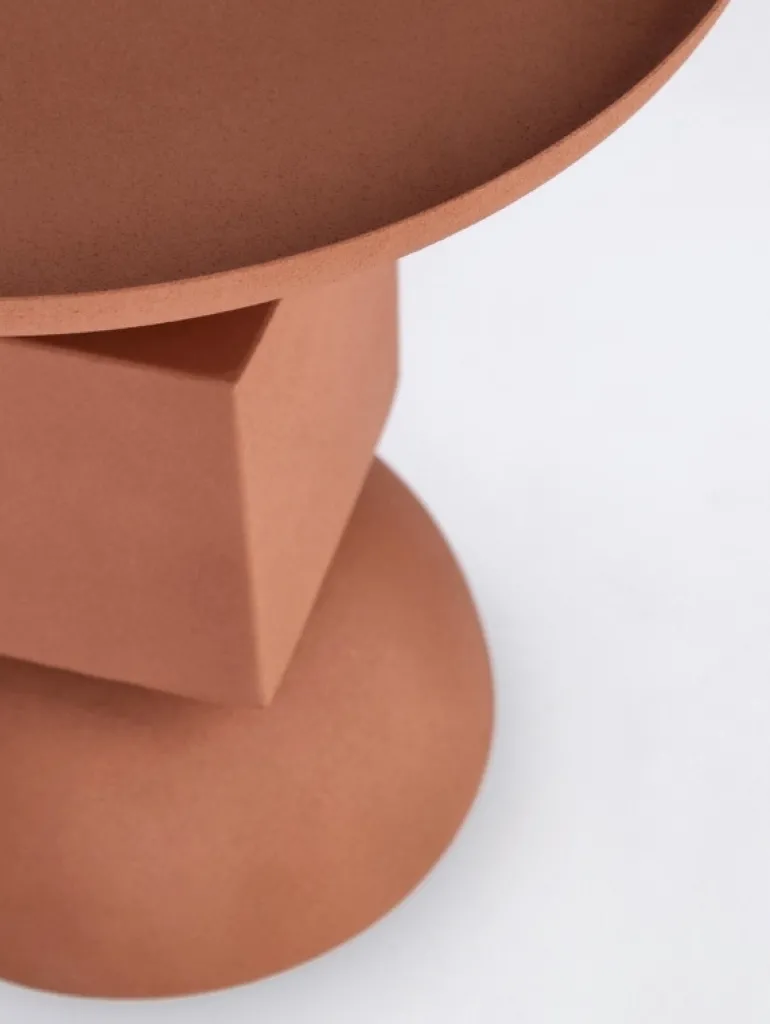 TAVOLINO IN ACCIAIO TERRACOTTA - ALKA