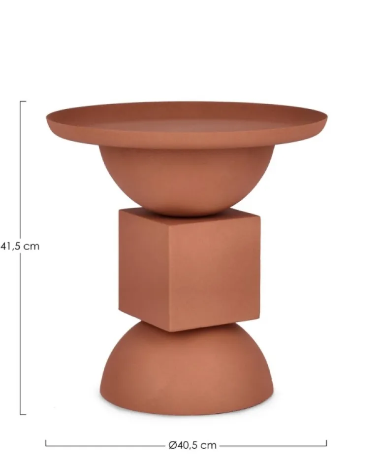 TAVOLINO IN ACCIAIO TERRACOTTA - ALKA