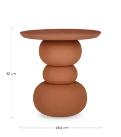 TAVOLINO IN ACCIAIO TERRACOTTA - ALPA