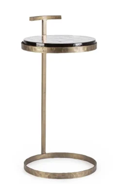 TAVOLINO IN ACCIAO FINITURA OTTONE H64 - ZAYLA