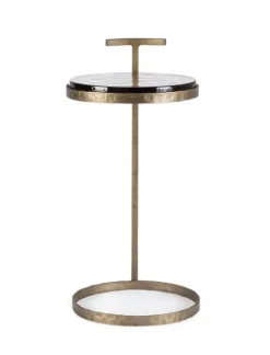 TAVOLINO IN ACCIAO FINITURA OTTONE H64 - ZAYLA