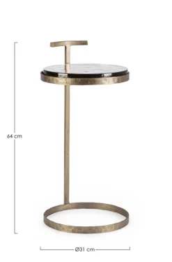 TAVOLINO IN ACCIAO FINITURA OTTONE H64 - ZAYLA