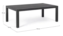 TAVOLINO IN ALLUMINIO ANTRACITE JX55 - KLEDI