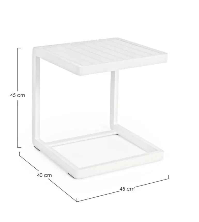 TAVOLINO IN ALLUMINIO BIANCO CX21 - KONNOR