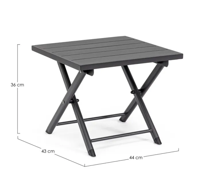 TAVOLINO IN ALLUMINIO GIRGIO SCURO - TAYLOR