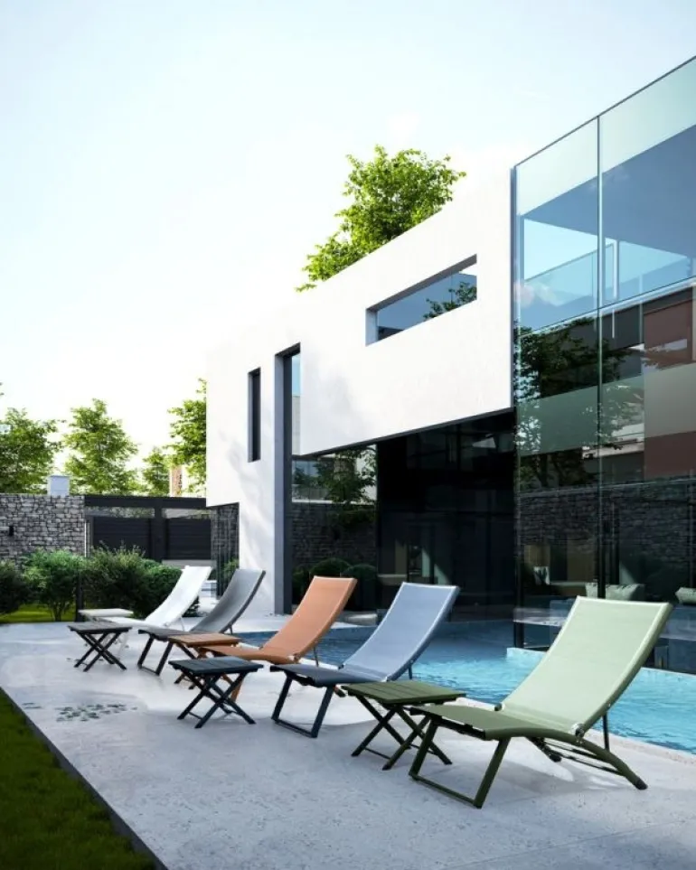 TAVOLINO IN ALLUMINIO GIRGIO SCURO - TAYLOR