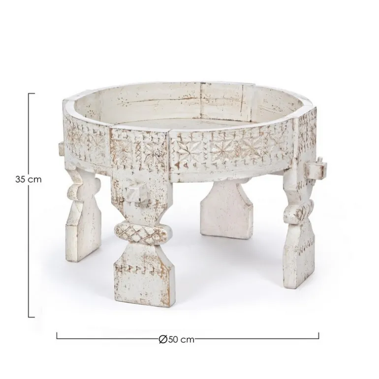 TAVOLINO IN LEGNO D50 BIANCO - YASIR