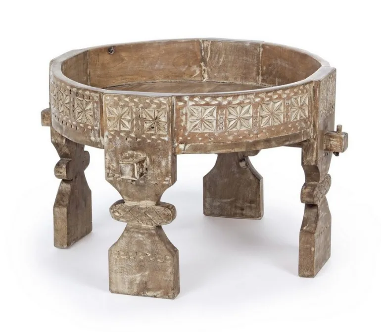 TAVOLINO IN LEGNO D50 NATURALE - YASIR