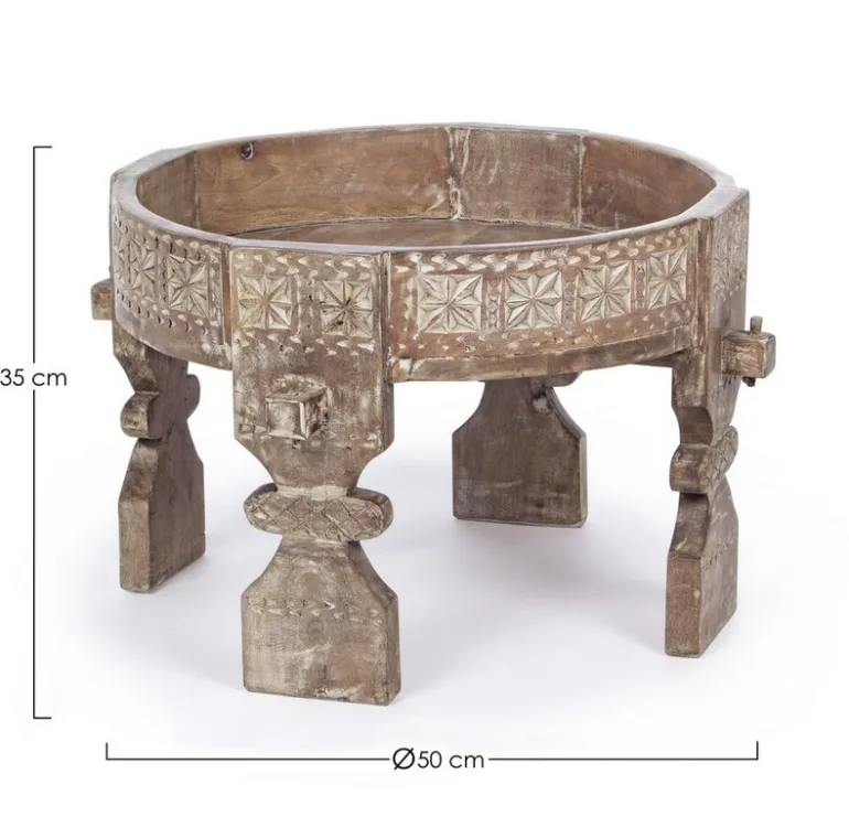 TAVOLINO IN LEGNO D50 NATURALE - YASIR