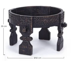 TAVOLINO IN LEGNO D50 NERO - YASIR