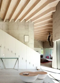 TAVOLINO IN LEGNO RICICLATO BIANCO D90 - LANCASTER