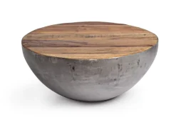 TAVOLINO IN LEGNO RICICLATO GRIGIO D70 - LANCASTER