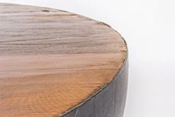 TAVOLINO IN LEGNO RICICLATO GRIGIO D90 - LANCASTER