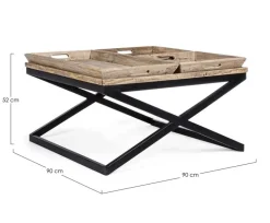 TAVOLINO IN LEGNO 90X90 - TRAY