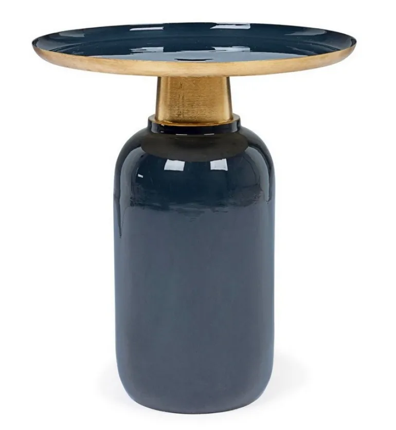 TAVOLINO IN METALLO BLU D40.5 - NALIMA