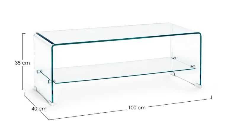 TAVOLINO IN VETRO 100X40 - IRIDE