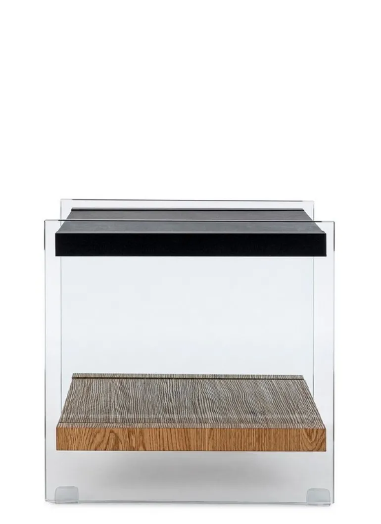 TAVOLINO 50X50 NERO - LINE WOOD