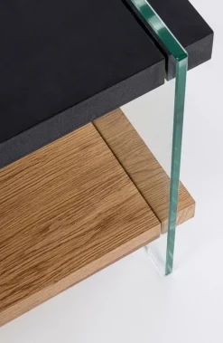 TAVOLINO 50X50 NERO - LINE WOOD