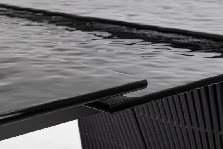 TAVOLO ALL OLIVER VETRO 180-220X90