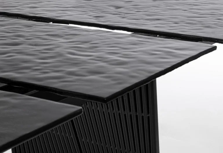 TAVOLO ALL OLIVER VETRO 180-220X90