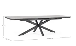 TAVOLO ALL.PASCAL 200-260X100 ANTR JX55