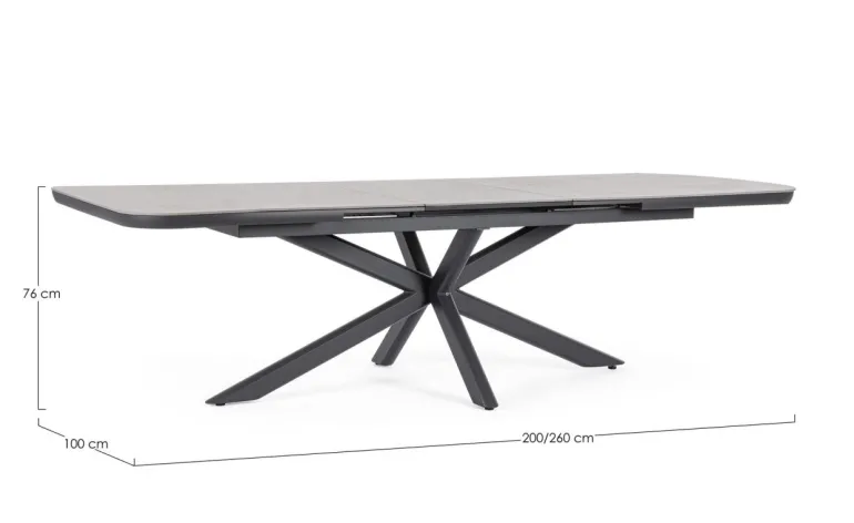 TAVOLO ALL.PASCAL 200-260X100 ANTR JX55