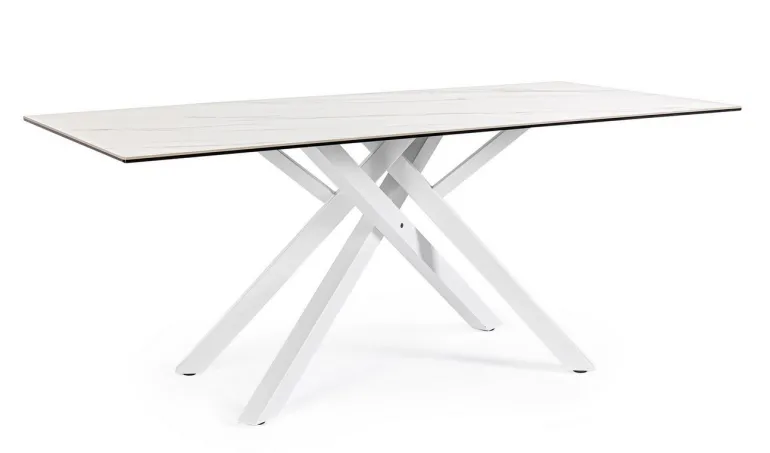 TAVOLO CON PIANO IN CERAMICA BIANCO - SEAN