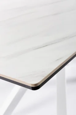 TAVOLO CON PIANO IN CERAMICA BIANCO - SEAN