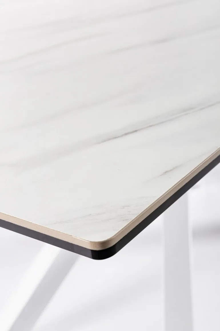 TAVOLO CON PIANO IN CERAMICA BIANCO - SEAN