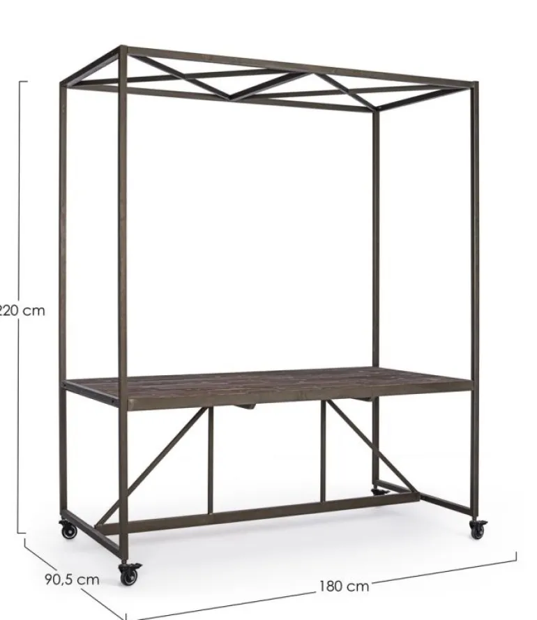 TAVOLO ESPOSITORE IN LEGNO CON TETTO