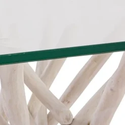 TAVOLO FISSO CON RIPIANO IN VETRO - SAHEL