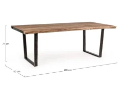 TAVOLO FISSO IN LEGNO 220X100 - ELMER