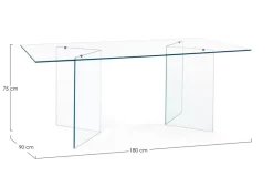 TAVOLO FISSO IN VETRO - IRIDE