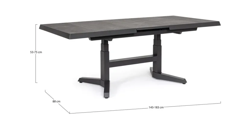 TAVOLO IN ALLUMINIO ANTRACITE JX55 - ROBERT