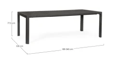 TAVOLO IN ALLUMINIO ANTRACITE CX23 - KIPLIN