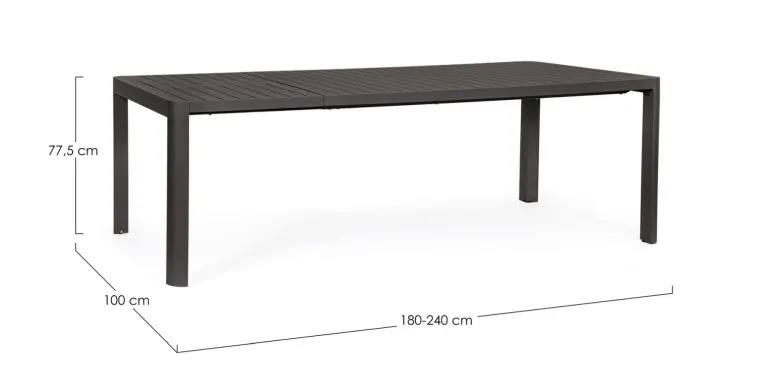 TAVOLO IN ALLUMINIO ANTRACITE CX23 - KIPLIN