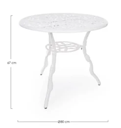 TAVOLO IN ALLUMINIO D80 BIANCO - VICTORIA