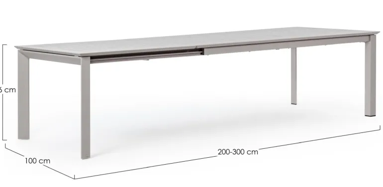TAVOLO IN ALLUMINIO 200/300X110 - KONNOR RASTIN