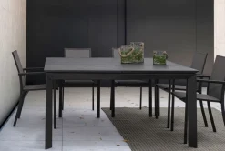 TAVOLO IN ALLUMINIO 110/160X160 ANTRACITE CX23 - KONNOR