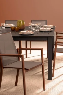 TAVOLO IN ALLUMINIO 110/160X160 ANTRACITE CX23 - KONNOR